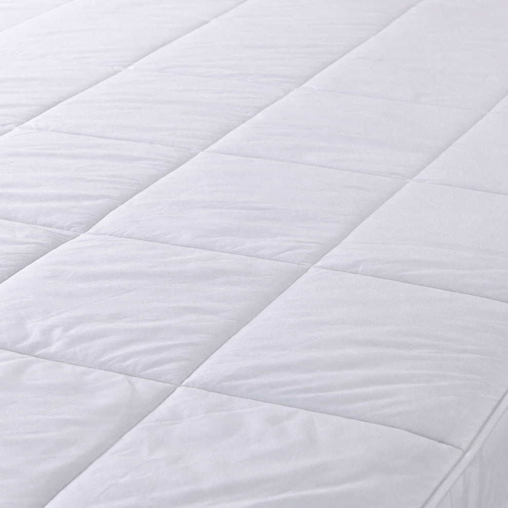 Permafresh Antibacterial Water Resistant All-In-One Mattress Pad & Protector, Wh