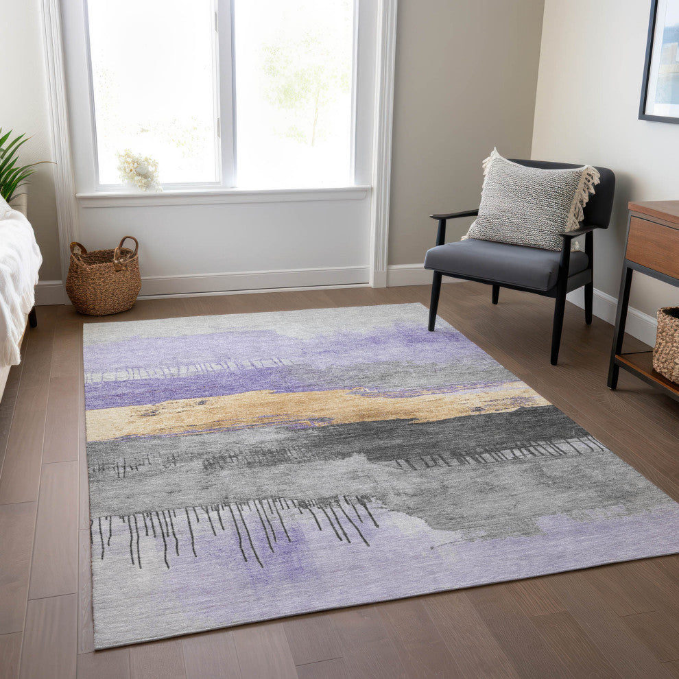 Machine Washable Indoor/Outdoor Chantille ACN1880 Violet 8' x 10' Rug