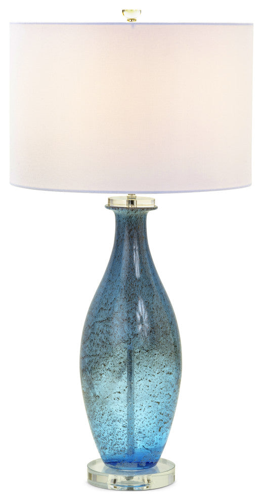 Everly 30" Blue tone Art Glass WithCrystal Base, Set of 2