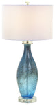 Everly 30" Blue tone Art Glass WithCrystal Base, Set of 2