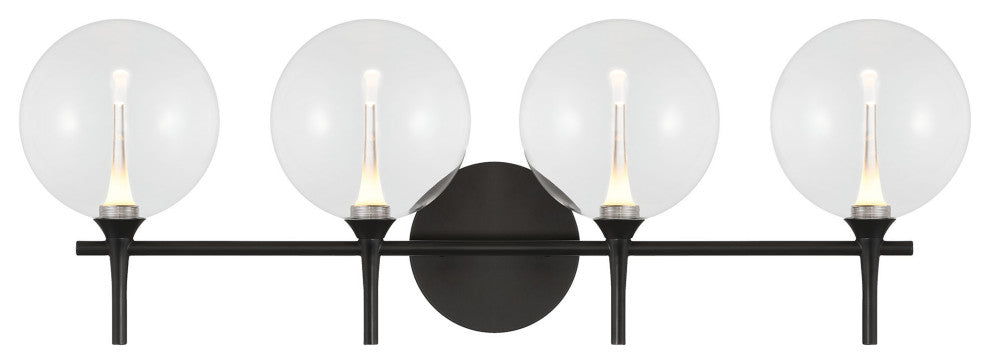 Iissa, Vanity, 4Lt, Matte Black, Clear Glass