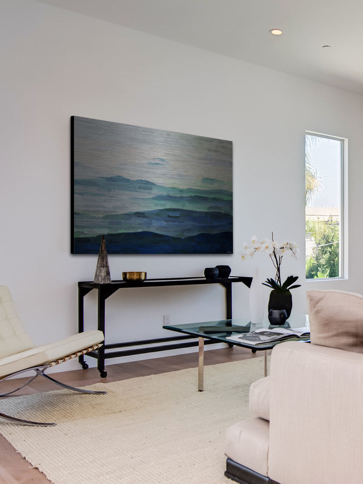"Mountain Tops" UV Ink Print on Brushed Aluminum, 60"x40"
