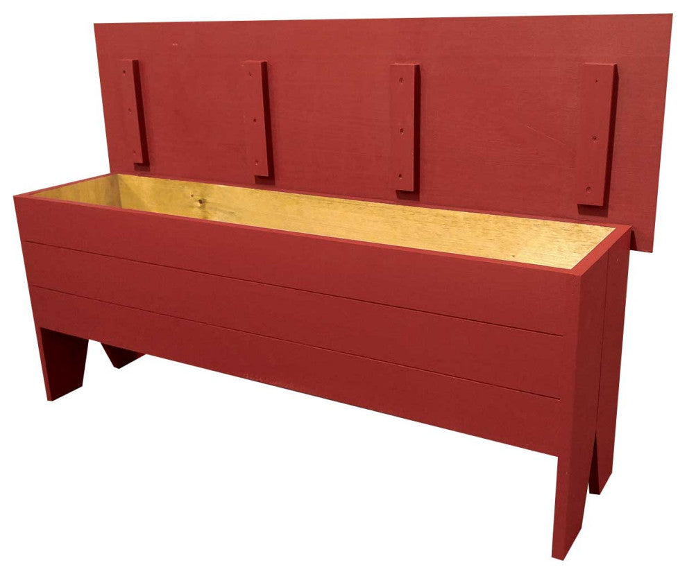 Wooden Storage Bench, Red