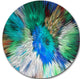 Extrusive 3D Fabric Flowers Blue, Floral Art Round Wall Art, 11"
