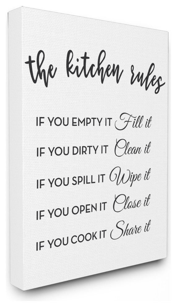 The Kitchen Rules, 30x40, Stretched Canvas Wall Art