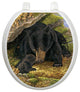 Black Bears Toilet Tattoos Seat Cover, Vinyl Lid Decal, Bathroom Accent, Round