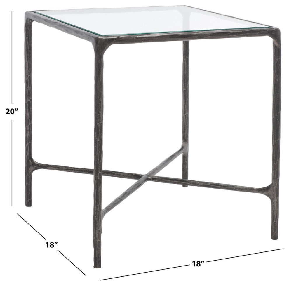 Safavieh Couture Jessa Forged Metal Square End Table, Black