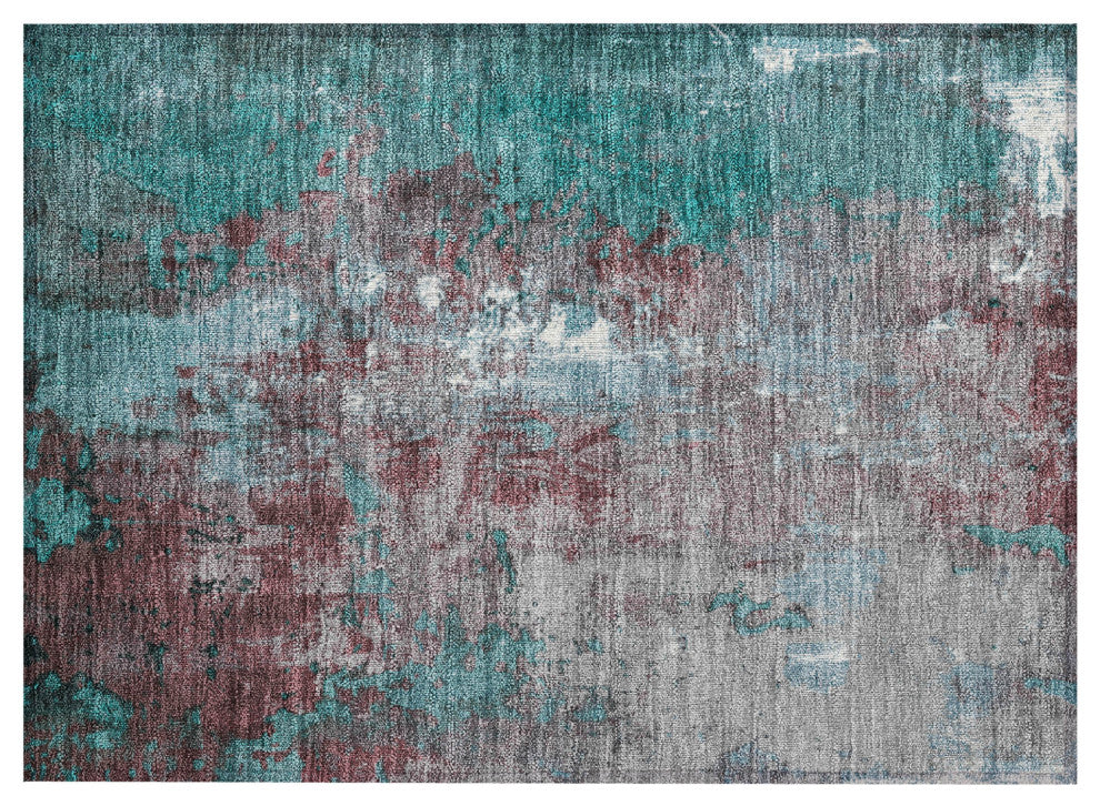 Machine Washable Indoor/Outdoor Chantille ACN1870 Teal 1'8" x 2'6" Rug