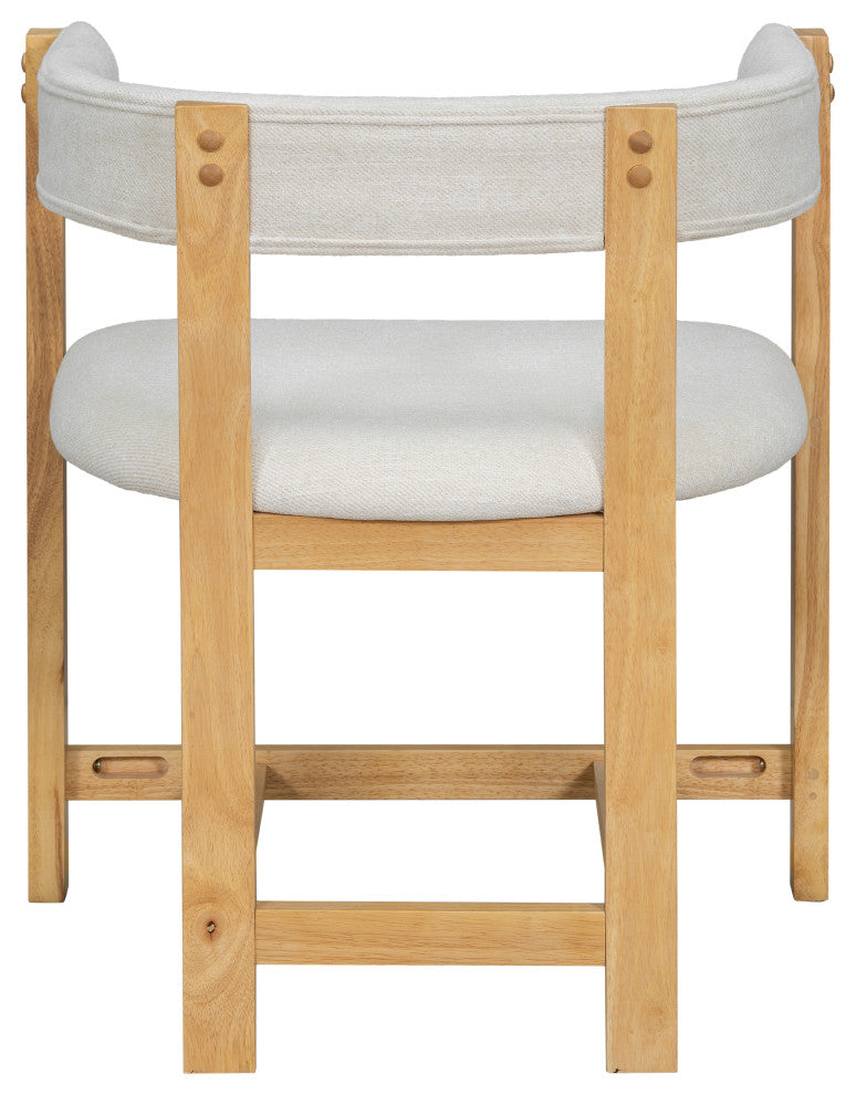 Heise Modern Open Back Dining Armchair With Cushion, Set of 2, Beige/Natural