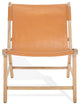 Safavieh Couture Alanarose Leather Accent Chair, Tan/Natural