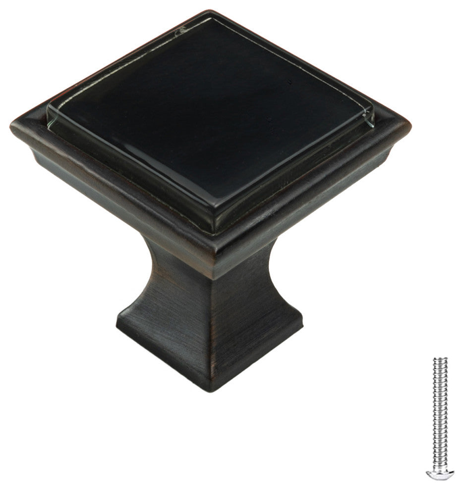 Black Crystal Glass Oil Rubbed Bronze Madison Classic Knob