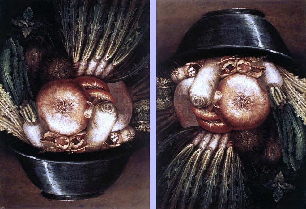 Giuseppe Arcimboldo Vegetables in a Bowl or The Gardener - 18" x 27" Premium Can