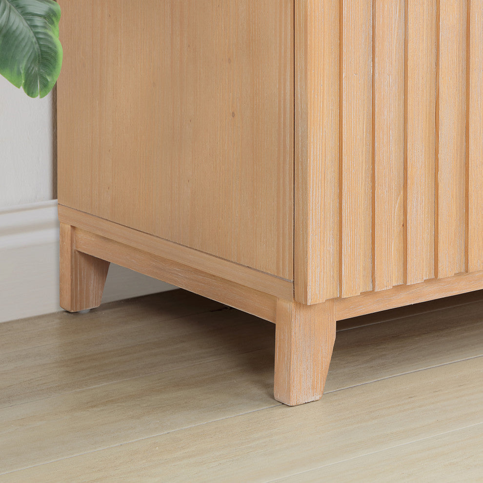 Palos Bathroom Vanity, Fir Wood Brown, 30", Ceramic Top, No Mirror