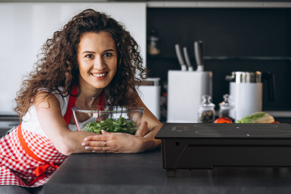 Cheftop Dual Induction Burner Cooktop - Portable 120V Digital Ceramic 2 Burner