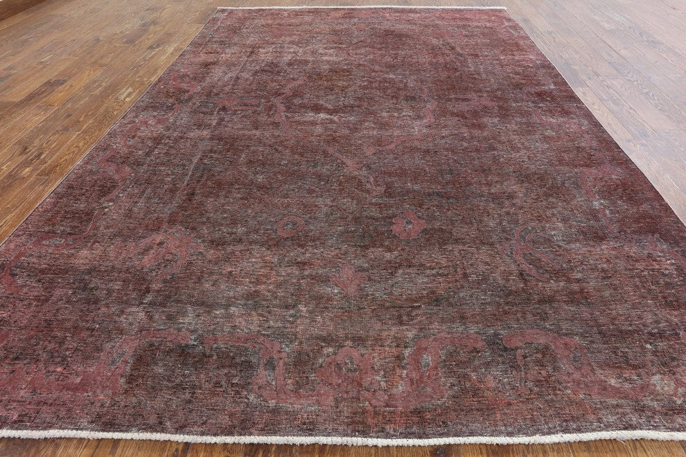 Overdyed Hand Knotted Oriental Area Rug 8'x11', W2064