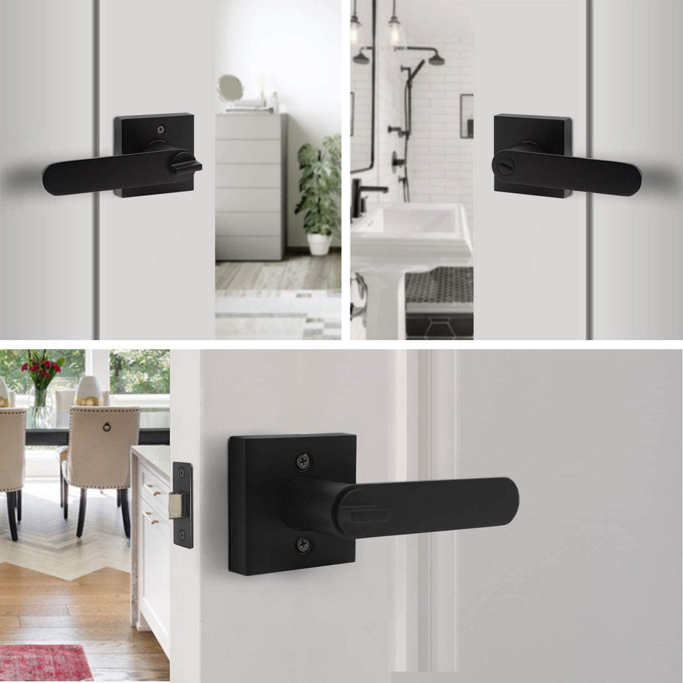 Heavy Duty Door Handle with Lock for Interior Doors, Set of 5