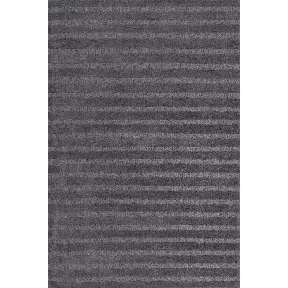 Vestry Striped Wool Area Rug, Charcoal 3' x 5'