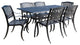 GDF Studio Marietta Outdoor 7-Piece Cast Aluminum Black Sand Dining Set