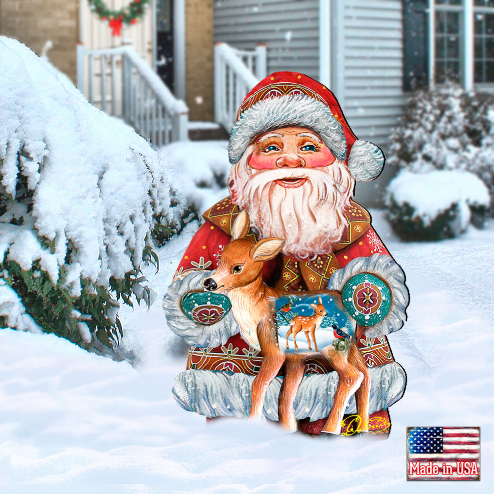 Santa With Deer Floor, Decor