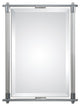 36" Designer Contemporary Glass Column Vanity Mirror, Silver