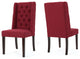 GDF Studio Blaine Tufted Wing Back Dining Chairs, Set of 2, Deep Red, Fabric