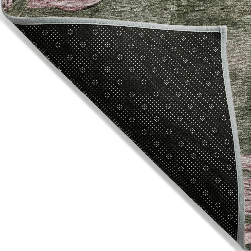 Machine Washable Indoor/Outdoor Chantille ACN1887 Olive 10' x 14' Rug