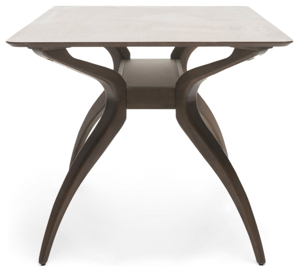 GDF Studio 5-Piece Nerron Mid Century Wood Dining Set, Dark Gray