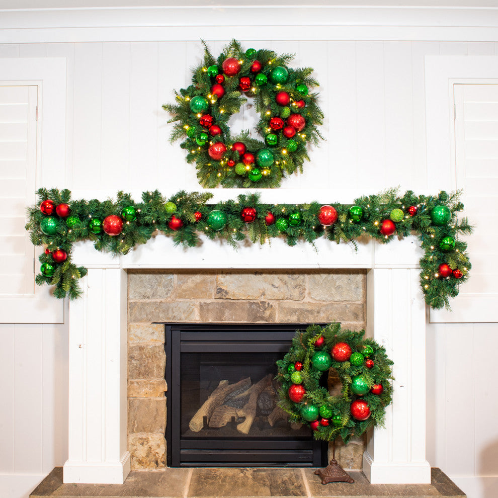 30" Lighted Christmas Wreath, Christmas Cheer