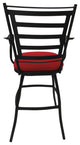 Outdoor Indoor Swivel Bar Stool Counter, Red Linen - Black, 30"