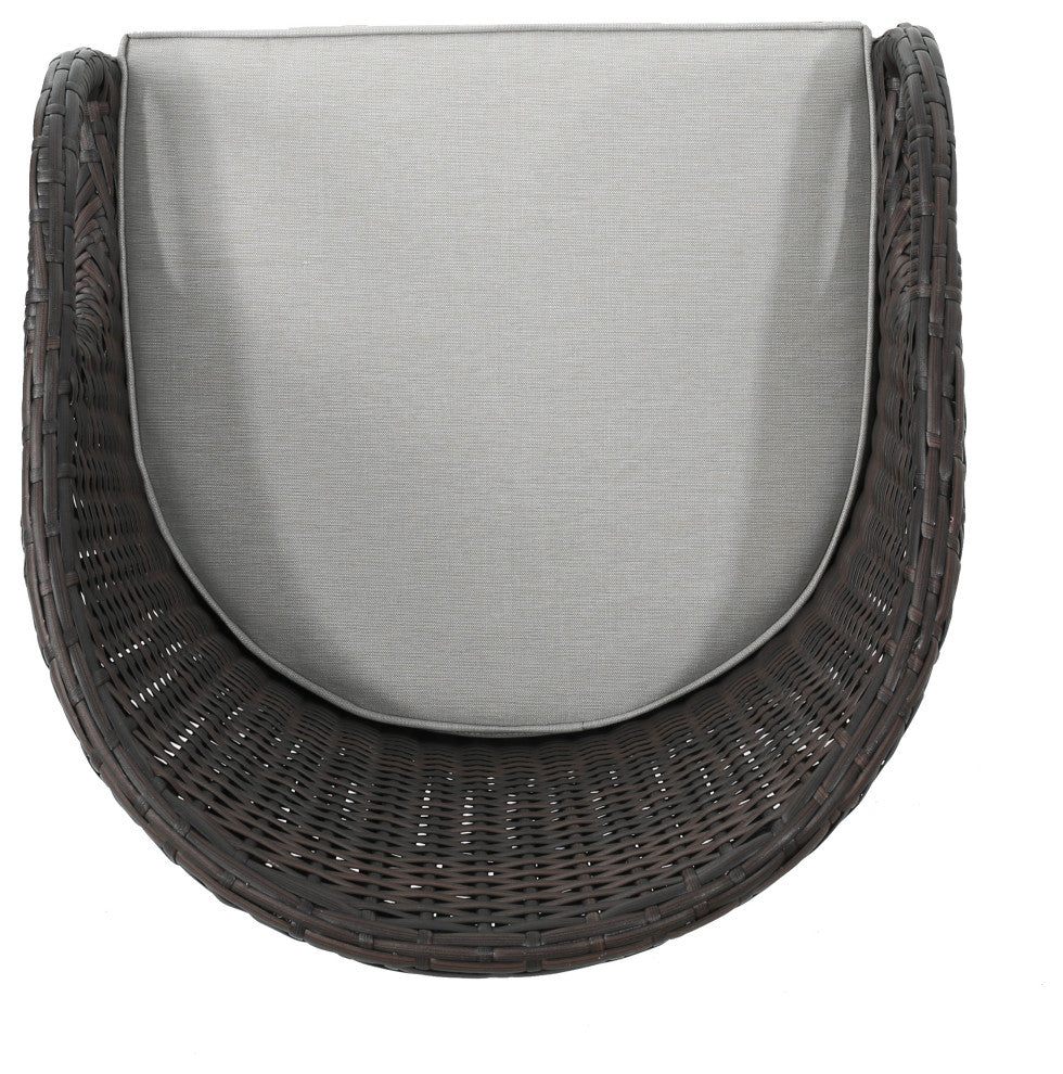 GDF Studio 5-Piece Big Rock Outdoor 41" Wicker Bar Set With Cushions