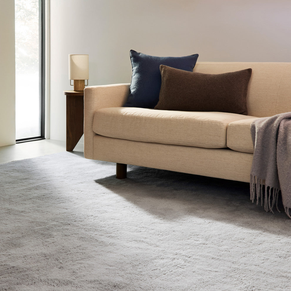 Gaia New Zealand Wool Shag Area Rug, Grey 9' x 12'