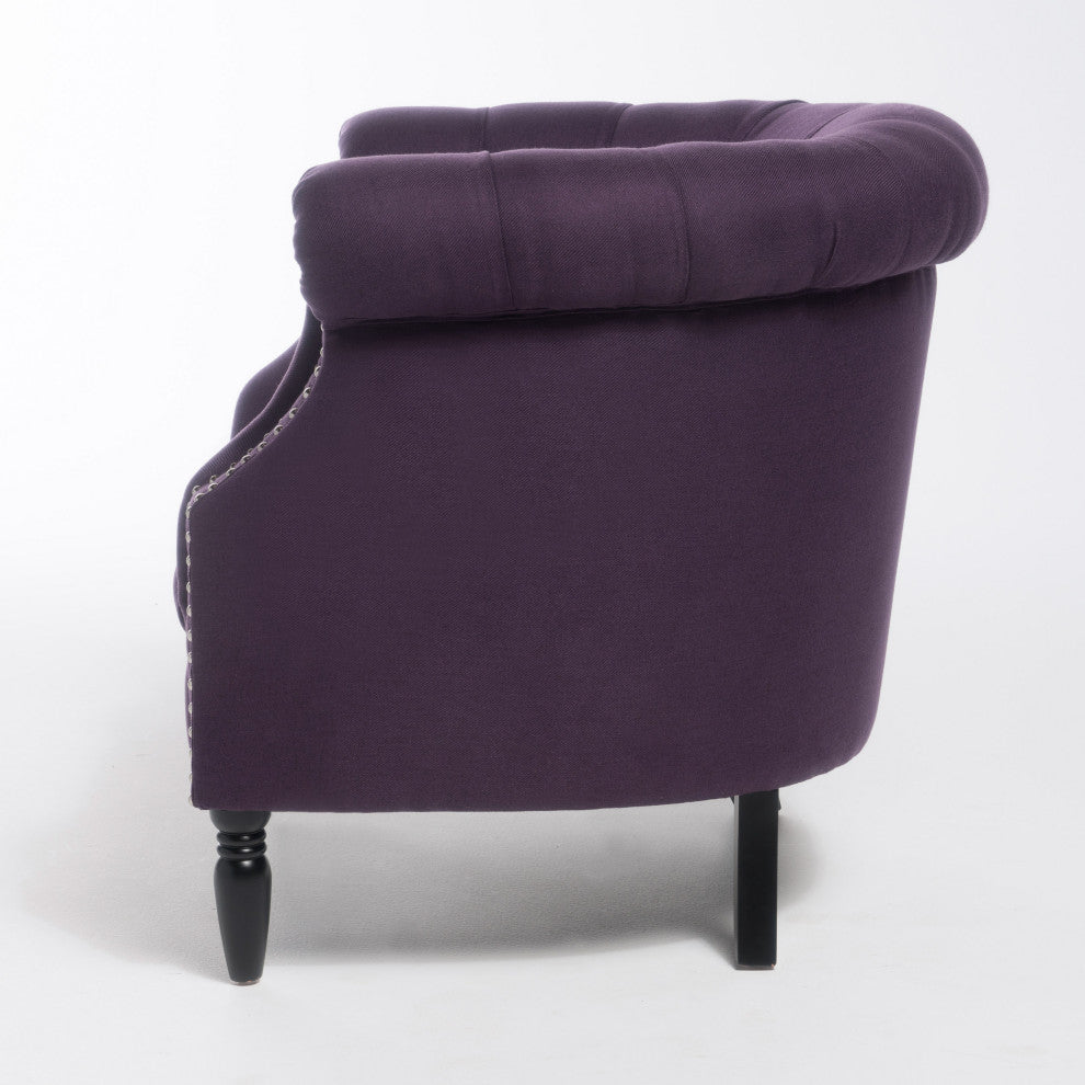 GDF Studio Akula High Back Club Chair, Plum Fabric