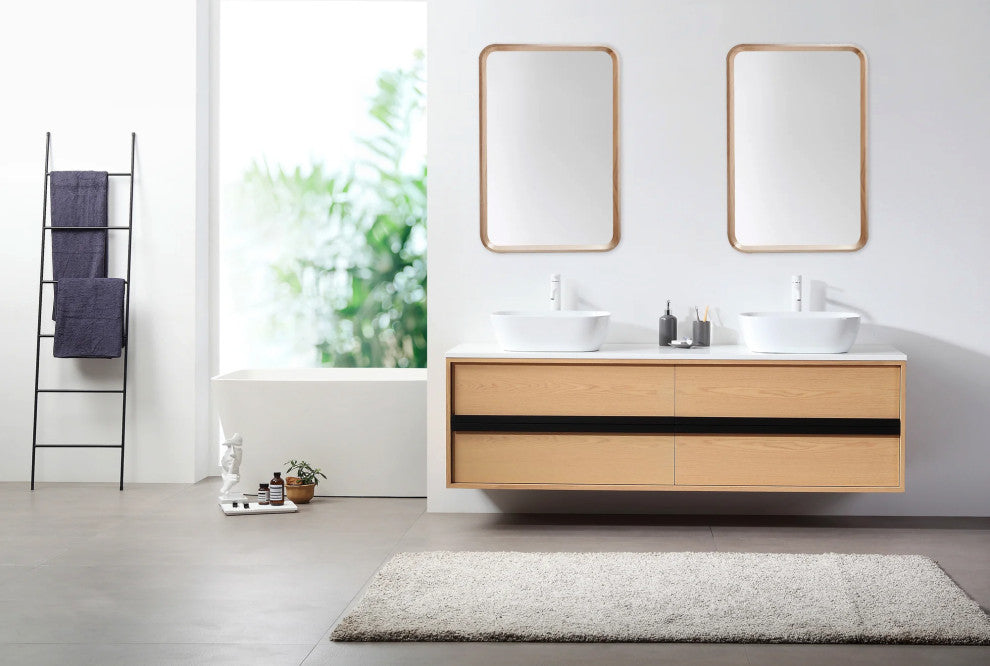 Vela Mirror, Whitewash Oak, 24"