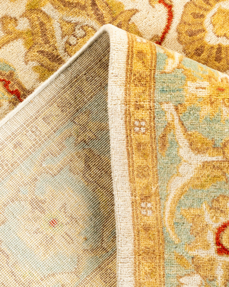 Ottoman, One-of-a-Kind Hand-Knotted Area Rug Ivory, 4' 2" x 6' 3"