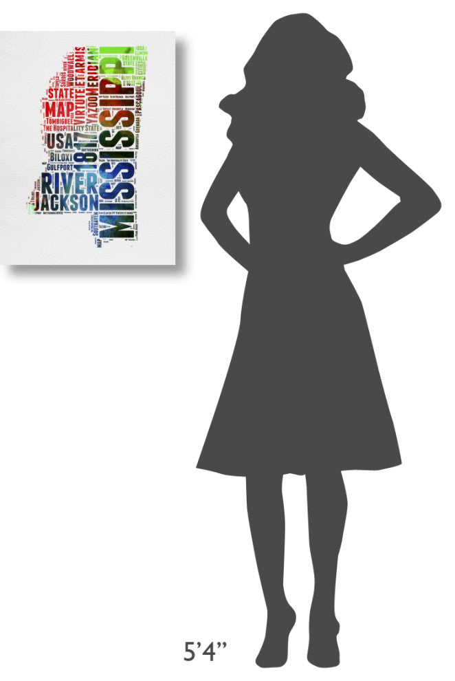 "Mississippi Watercolor Word Cloud" Fine Art Print