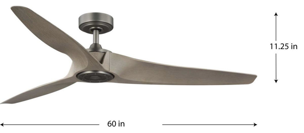 Manvel 60" 5-Blade DC Motor Transitional Ceiling Fan, Antique Nickel