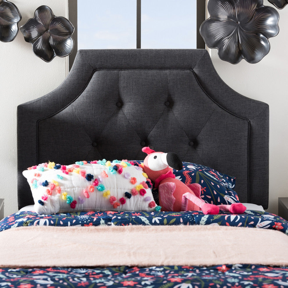 Mars Modern Dark Gray Fabric Twin Size Headboard