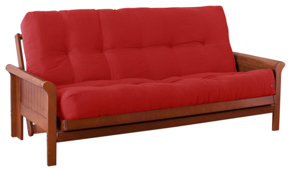 Blazing Needles Renewal 10" Twill Full Futon Mattress, Red