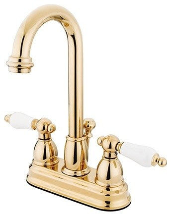 Kingston Brass 4" Centerset Bathroom Faucet, Polished Brass
