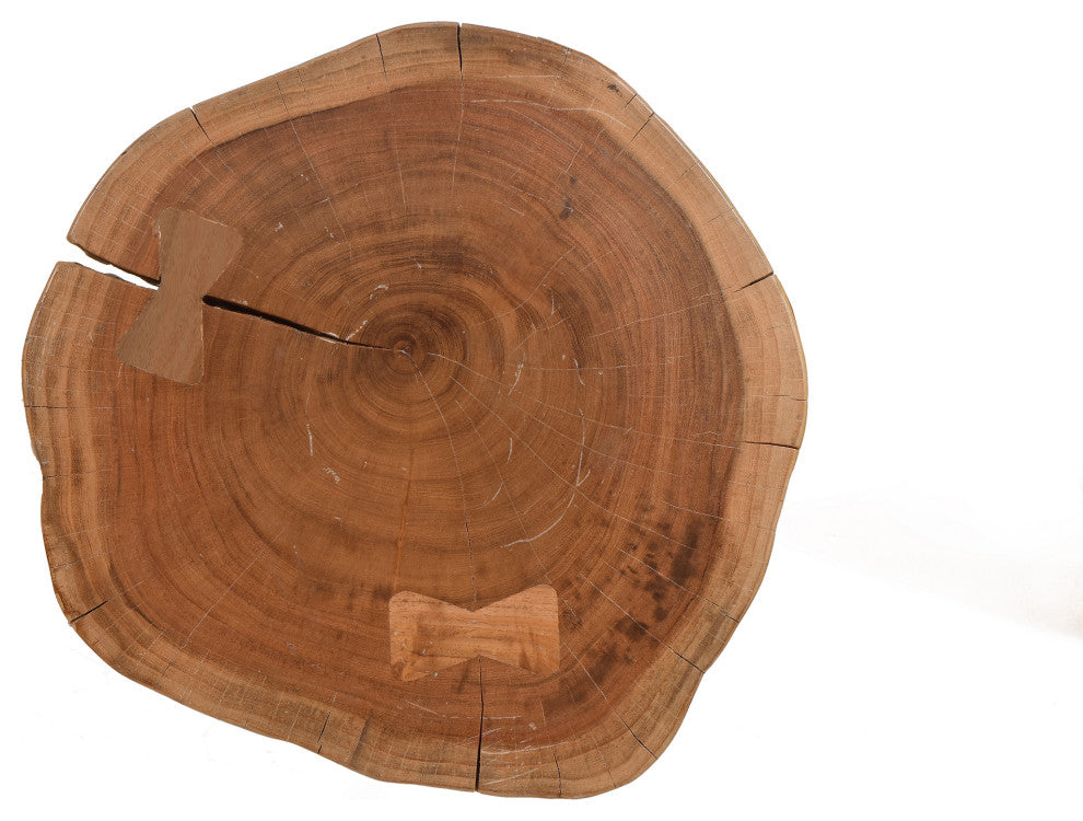 Seti Live Edge Accent Table Top, Gold