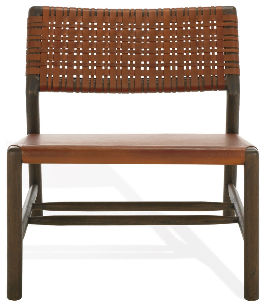 Safavieh Couture Valdina Woven Leather Acccent, Brown/Walnut