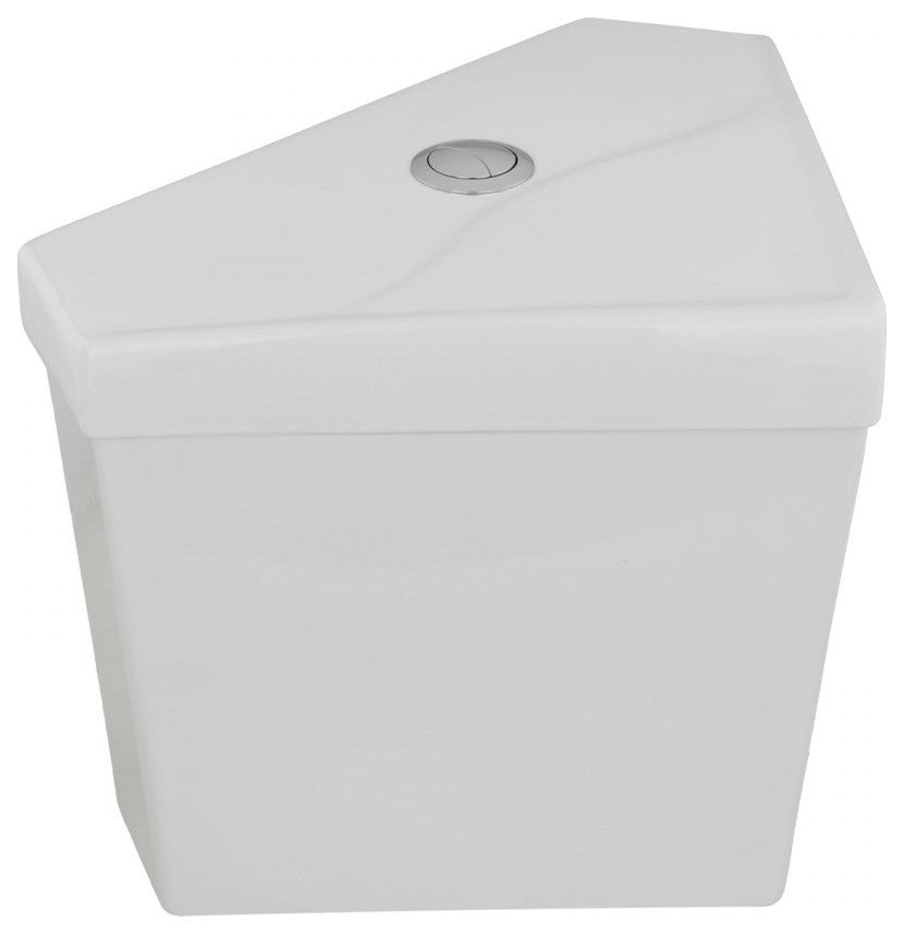 Troyt White Corner 2-Pc Round Toilet White WaterSense Dual Flush