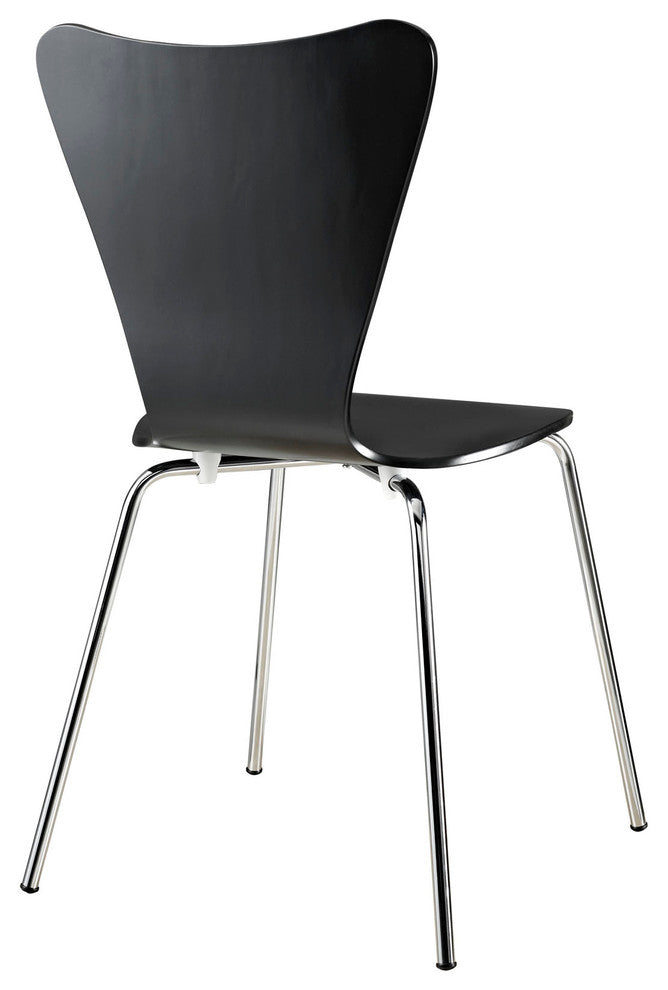 Modern Contemporary Kitchen Wood Dining Side Chair Black