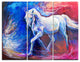"Blue Horse" Glossy Metal Wall Art, 3 Panels, 36"x28"