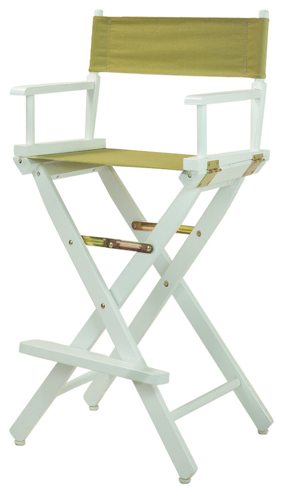 030" Director's Chair White Frame-Olive Canvas
