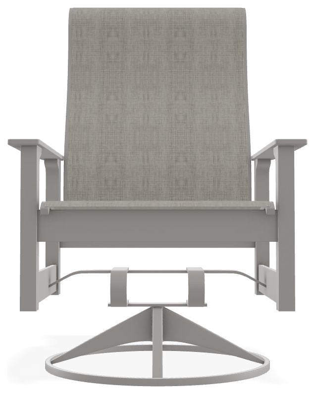 Leeward Sling Outdoor Swivel Rocker, Smoke/Warm Gray