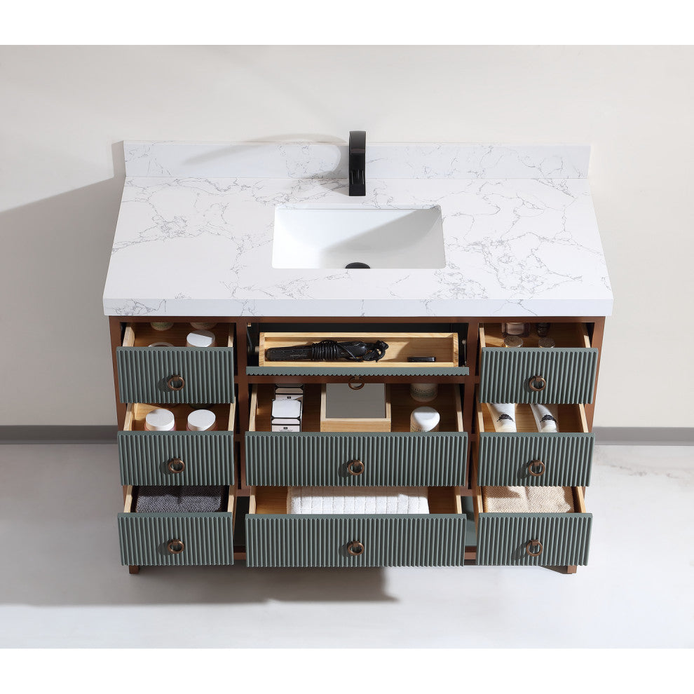 Vanity With Mirror,Sconce,Faucet Included
