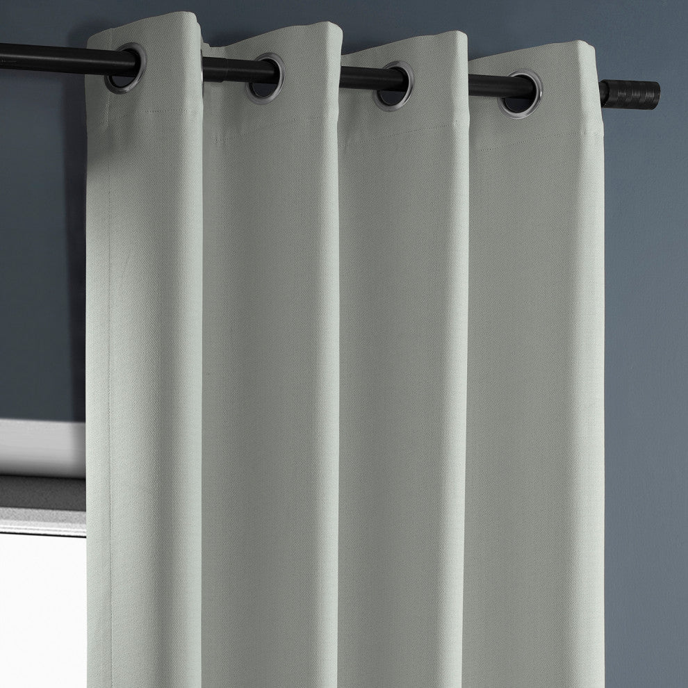 Faux Linen Grommet Room Darkening Curtain Single Panel, Oyster, 50"x96"