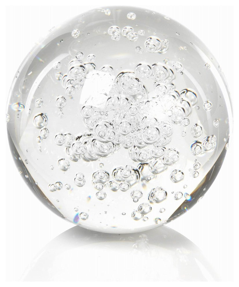 3" Crystal Decorative Ball, Bubbles Design, Set of 4