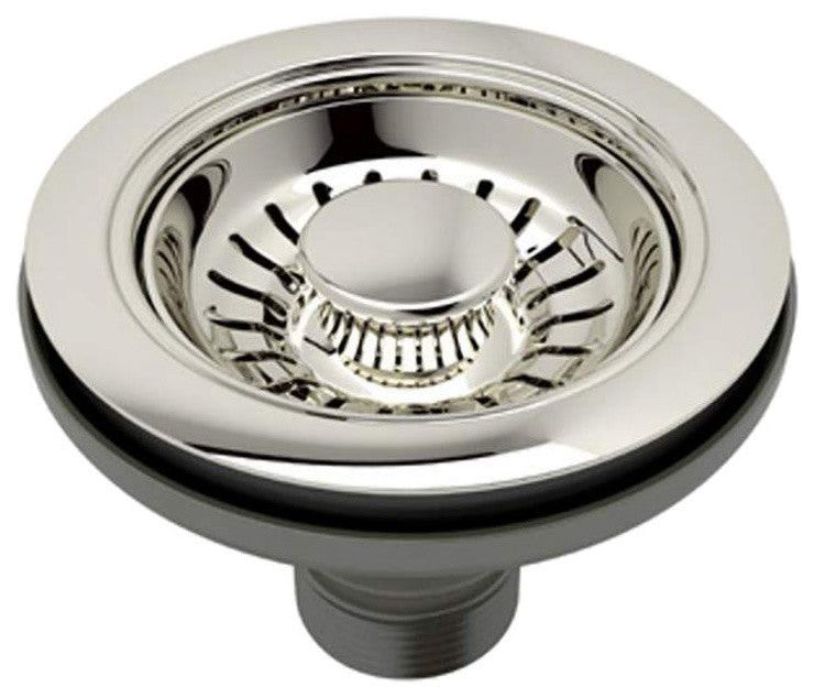 Rohl 738PN Basket Strainer With Pop-Up Controls and Basket, Polished Nickel